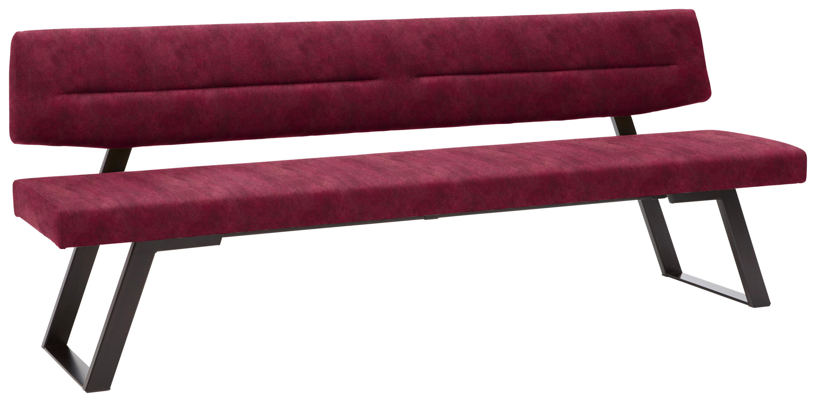 SITZBANK 230/85/58 cm  in Dunkelrot  - Schwarz/Dunkelrot, Design, Textil/Metall (230/85/58cm) - Dieter Knoll