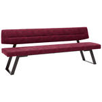 SITZBANK 220/85/58 cm  in Dunkelrot  - Schwarz/Dunkelrot, Design, Textil/Metall (220/85/58cm) - Dieter Knoll