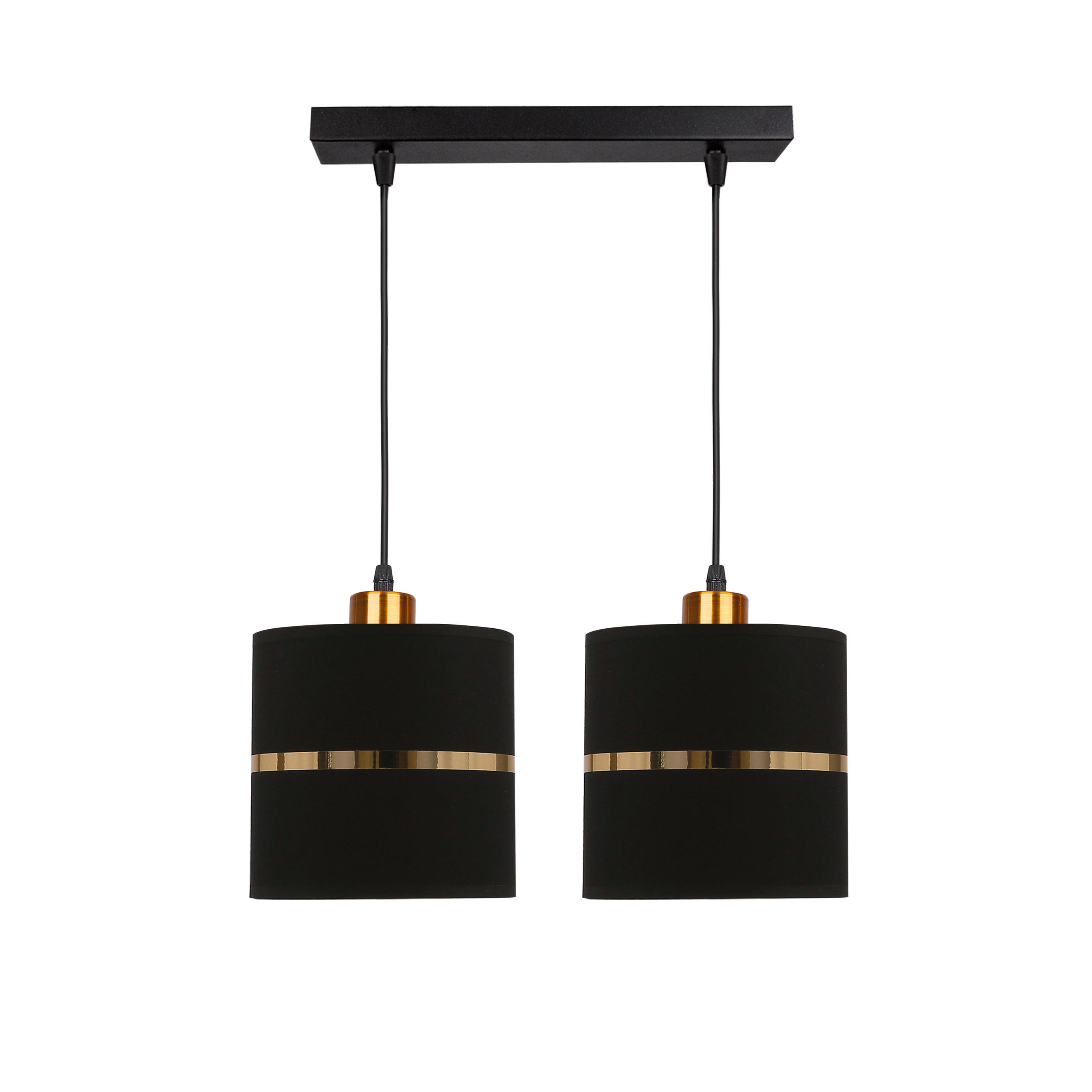PENDELLEUCHTE Assam 48/15/90 cm   - Goldfarben/Schwarz, KONVENTIONELL, Kunststoff/Metall (48/15/90cm)