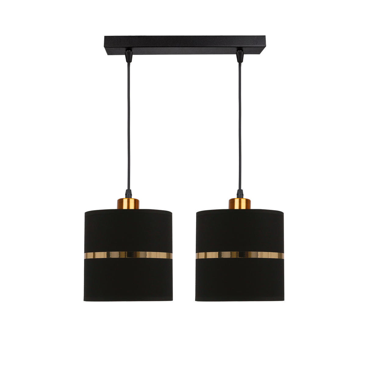 PENDELLEUCHTE Assam 48/15/90 cm   - Goldfarben/Schwarz, KONVENTIONELL, Kunststoff/Metall (48/15/90cm)