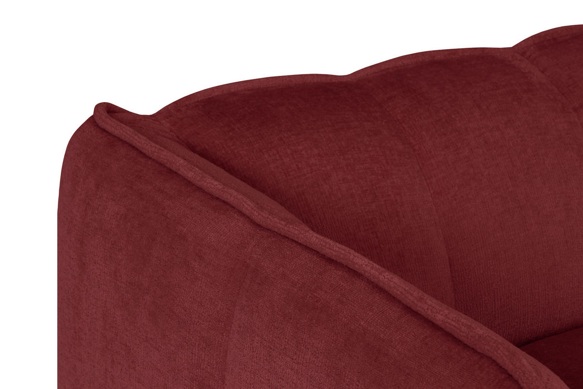 ECKSOFA LIVOLI in Chenille Bordeaux  218/260 cm  - Bordeaux/Schwarz, Design, Textil (218/260cm) - MID.YOU