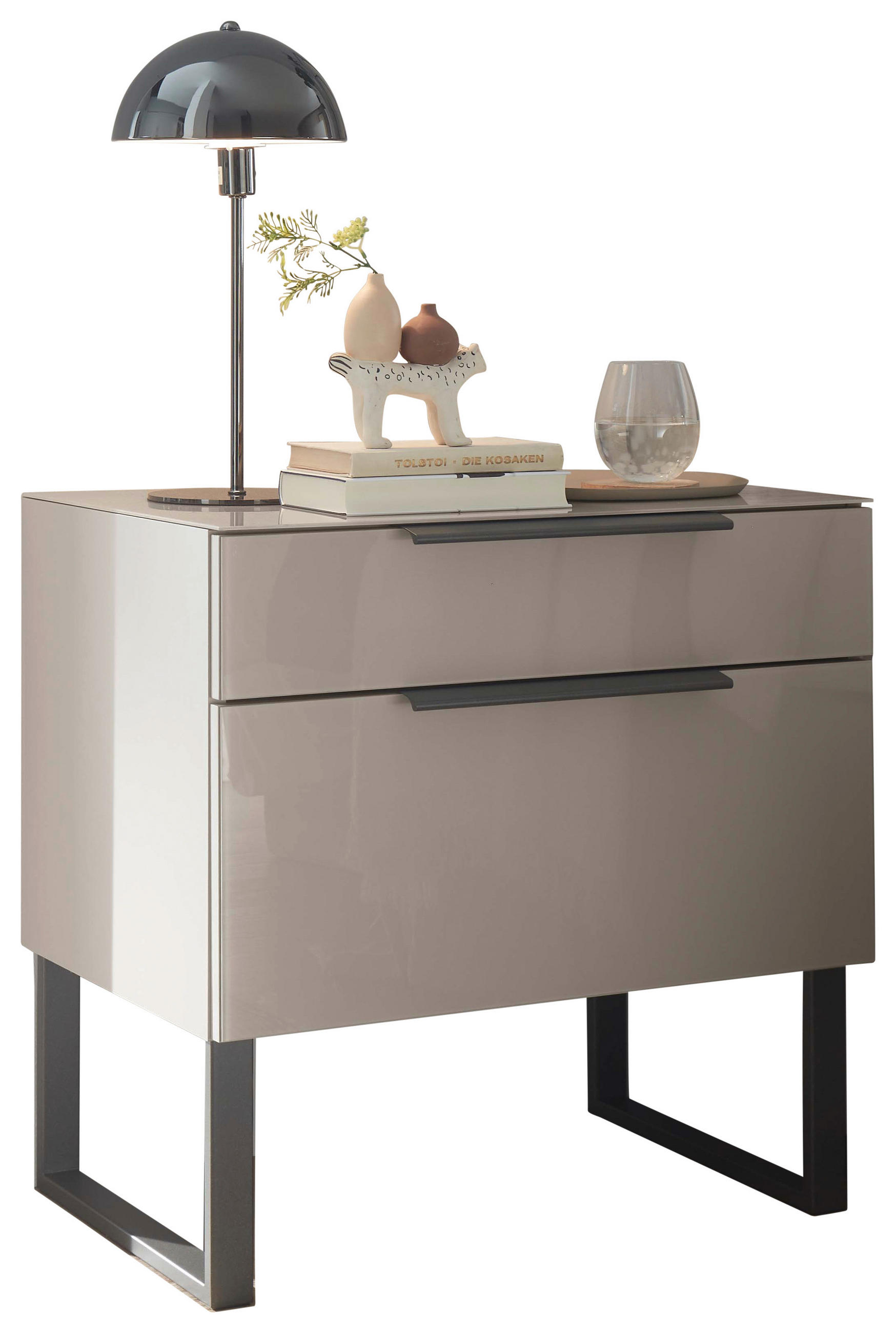 NACHTSCHRANK 60/59,4/43 cm  - Schieferfarben/Grau, Basics, Holzwerkstoff/Metall (60/59,4/43cm) - Dieter Knoll