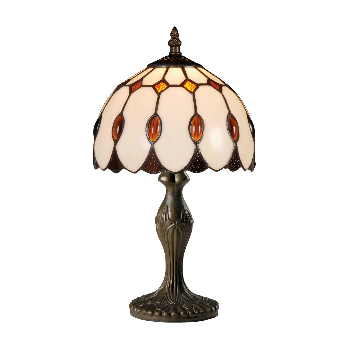 ASZTALI LÁMPA - barna/többszínű, Basics, Üveg/fém (17.5/35.5/17.5cm)