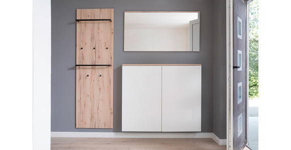GARDEROBE 3-teilig in 190/200/38 cm - Buchefarben/Weiß, KONVENTIONELL, Holzwerkstoff (190/200/38cm) - Moderano