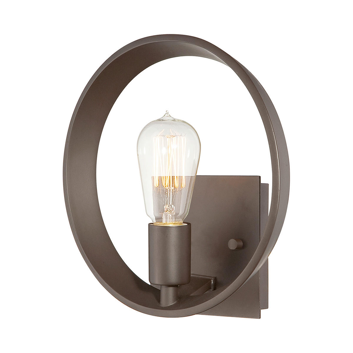 WANDLEUCHTE Elstead Theater 25.4/25.4/10.2 cm   - Dunkelbraun/Bronzefarben, ROMANTIK / LANDHAUS, Metall (25.4/25.4/10.2cm) - Elstead Lighting