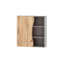 HÄNGESCHRANK 60/64/20 cm  - Eiche Wotan/Graphitfarben, Natur, Holzwerkstoff (60/64/20cm) - Xora