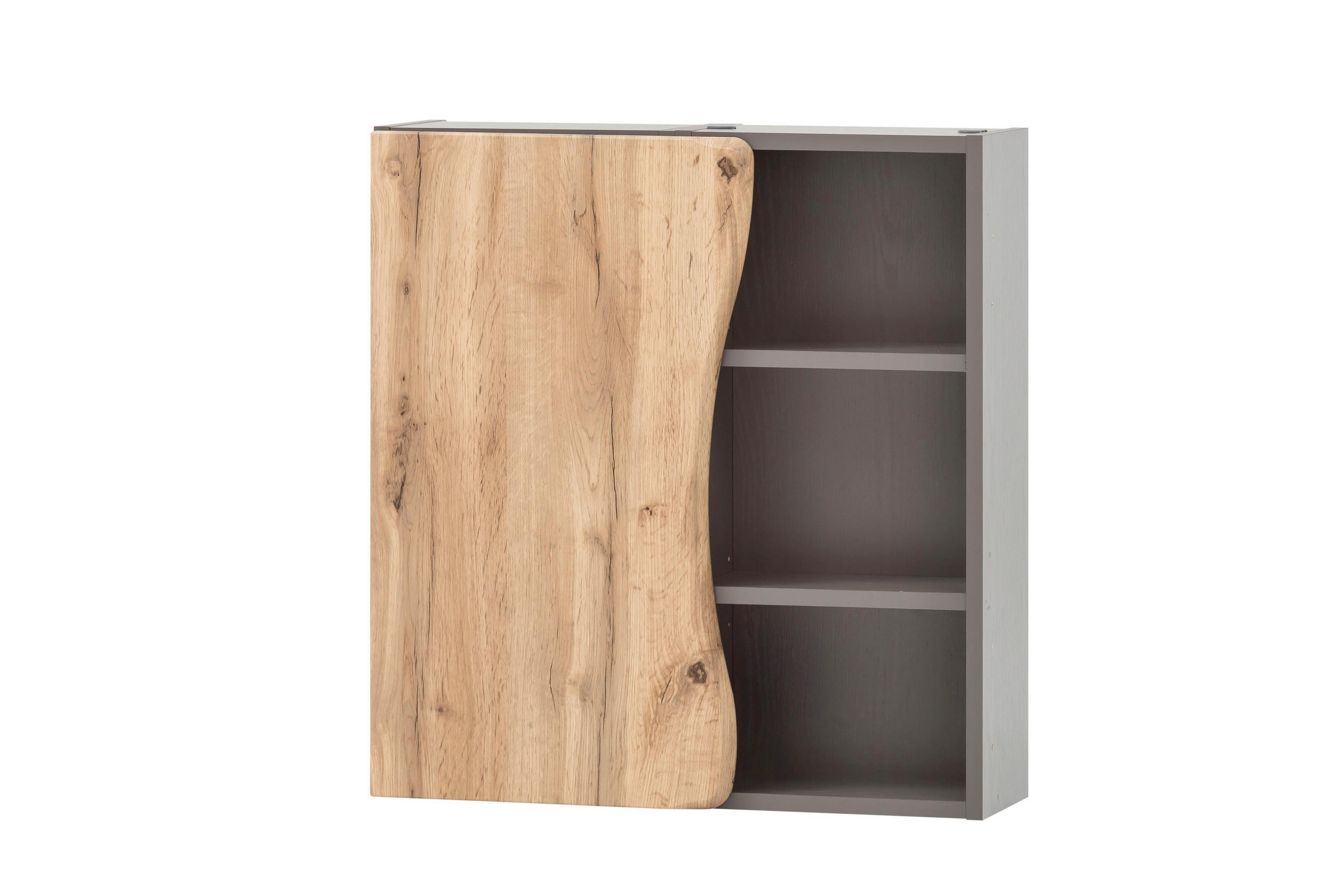 Xora Hängeschrank Bogen Eiche Wotan, Grau 60x64x20 cm