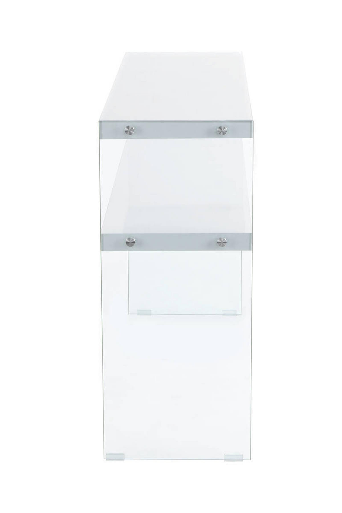 BEISTELLTISCH in Glas, Holzwerkstoff 32/110/75 cm  - Klar/Weiß, Basics, Glas/Holzwerkstoff (32/110/75cm) - Kayoom