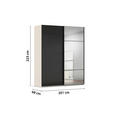SCHWEBETÜRENSCHRANK 201/223/68 cm 2-türig Schwarz, Champagner  - Champagner/Schwarz, KONVENTIONELL, Glas/Holzwerkstoff (201/223/68cm) - Novel