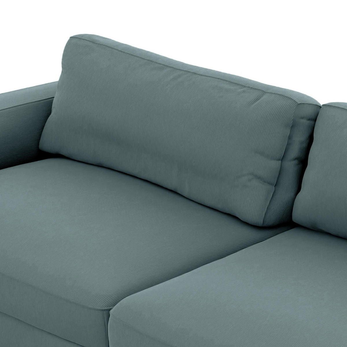 BIGSOFA in Cord Blaugrau  - Blaugrau/Schwarz, Modern, Kunststoff/Textil (264/84/125cm) - Trendmanufaktur