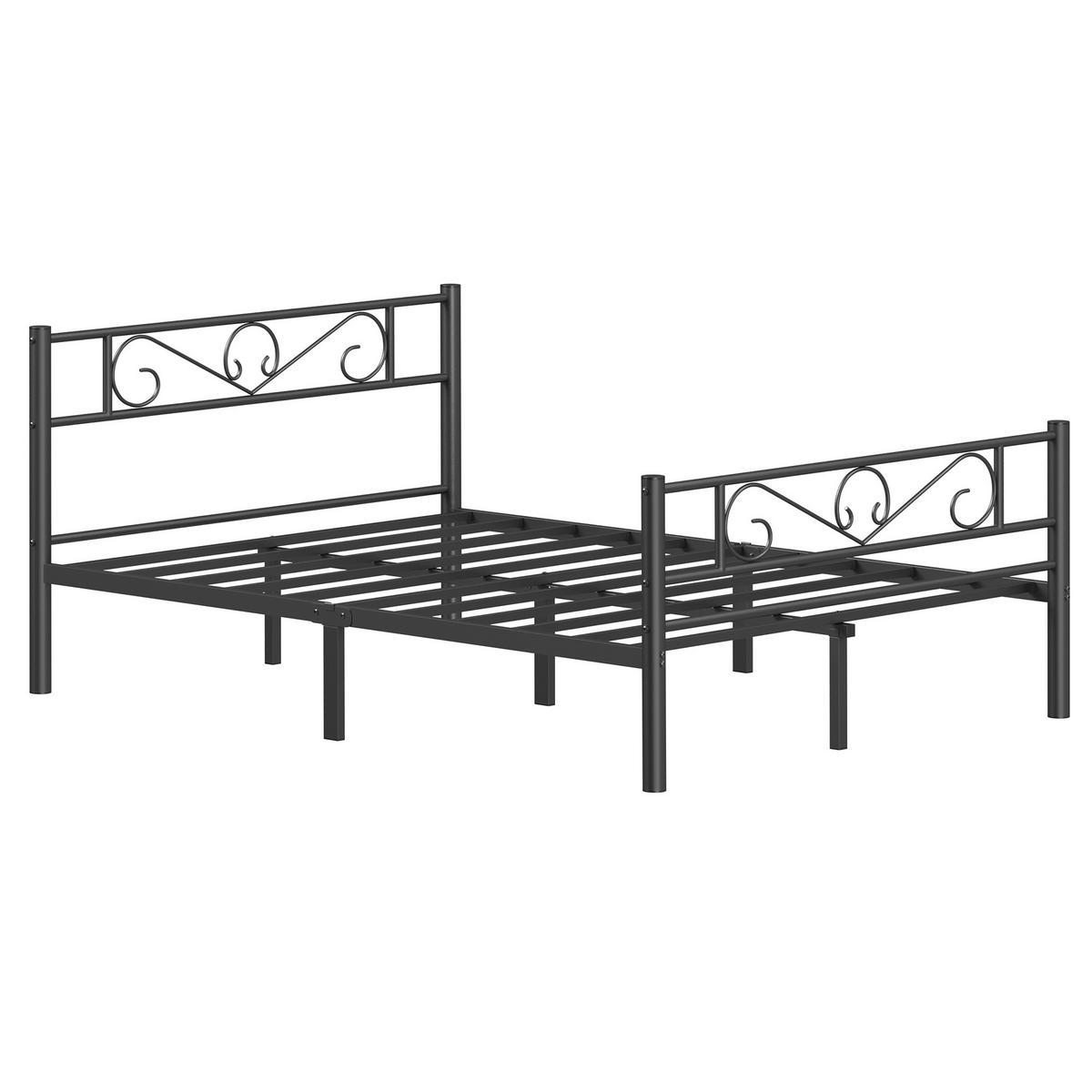 KOVOVÁ POSTEL, 140/190 cm černá - černá, Basics, kov (140/190cm) - Boxxx