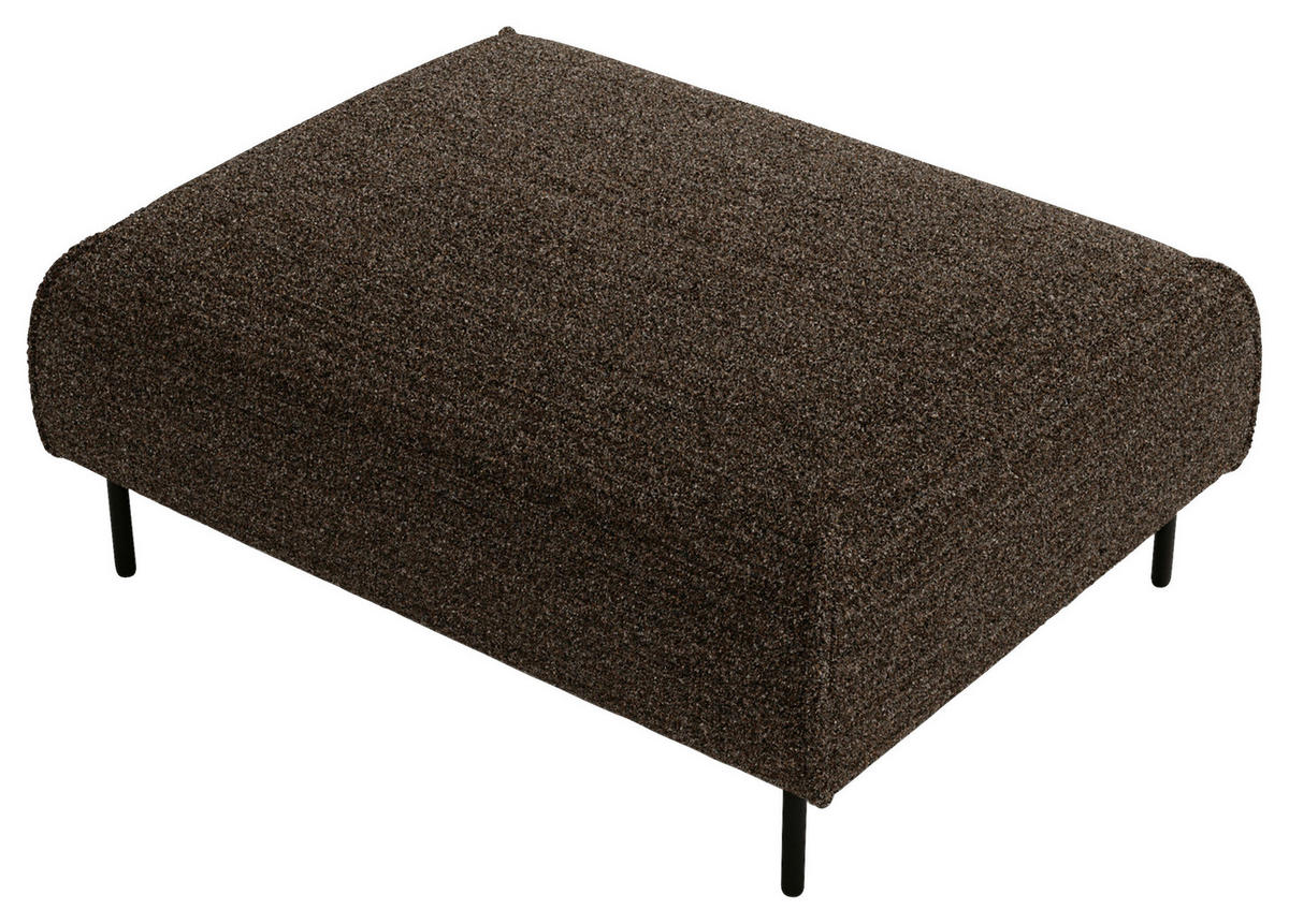 HOCKER in Textil Dunkelbraun, Schwarz  - Dunkelbraun/Schwarz, Design, Textil/Metall (100/42/97cm) - Livetastic