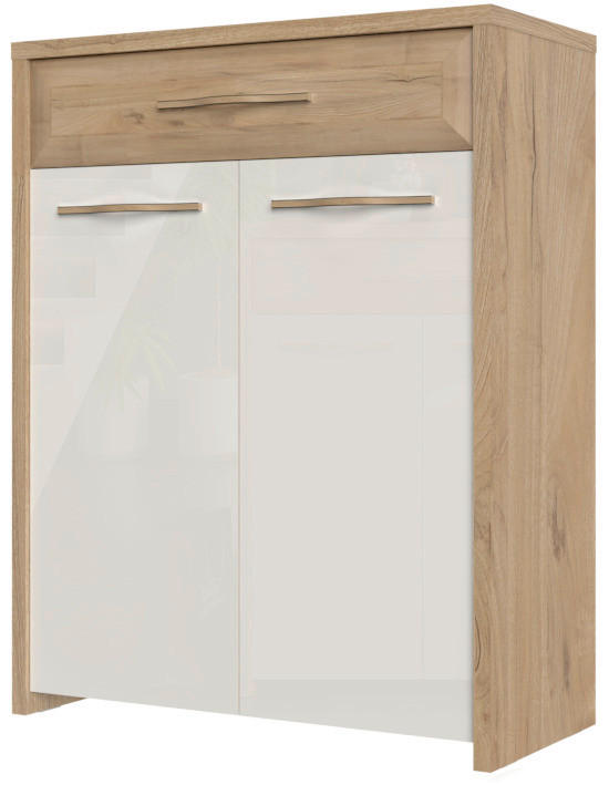 OMARA ZA ČEVLJE bela - bela, Konvencionalno, leseni material (78/99/36cm) - Novel