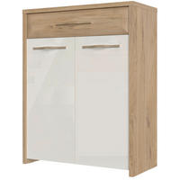 OMARA ZA ČEVLJE bela - bela, Konvencionalno, leseni material (78/99/36cm) - Novel