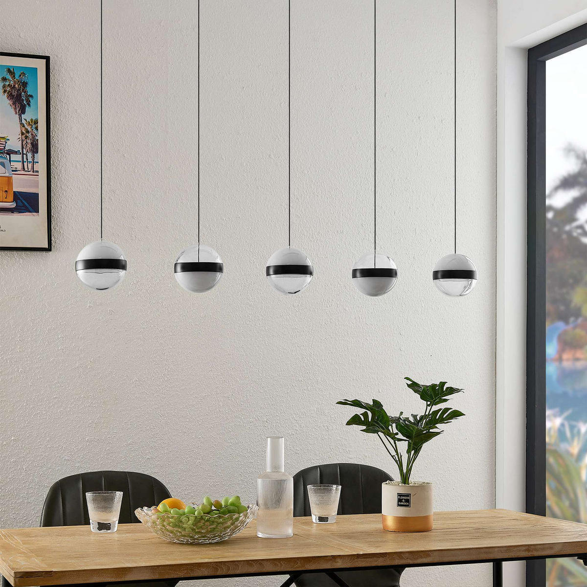 LED-HÄNGELEUCHTE Bedford 107/12/150 cm   - Schwarz, Design, Kunststoff/Metall (107/12/150cm) - Novel