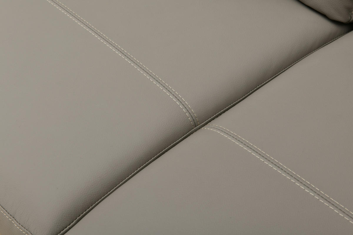 2-SITZER-SOFA Grau Echtleder  - Schwarz/Grau, Design, Leder/Metall (195/90/91cm) - MID.YOU