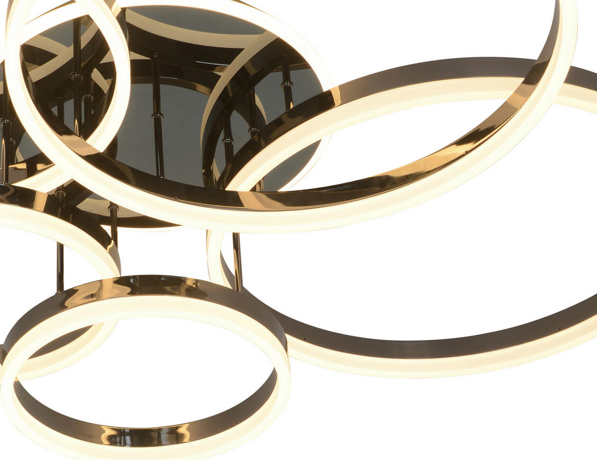 LED-DECKENLEUCHTE 104.50/85.50/21 cm   - Schwarzchrom, Design, Kunststoff/Metall (104.50/85.50/21cm)