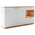SIDEBOARD Weiß, Wildeiche  180/100/44 cm  - Wildeiche/Anthrazit, Design, Glas/Holz (180/100/44cm) - Novel