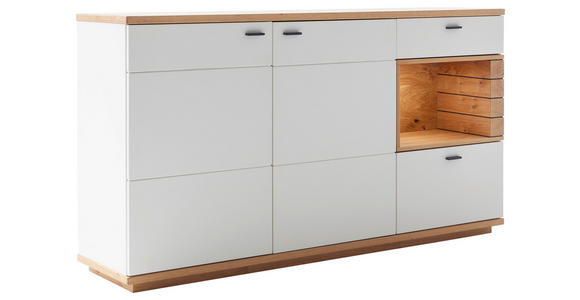 SIDEBOARD Weiß, Wildeiche  180/100/44 cm  - Wildeiche/Anthrazit, Design, Glas/Holz (180/100/44cm) - Novel
