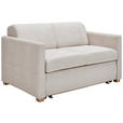 SCHLAFSOFA Flachgewebe Creme Bettkasten, Schlaffunktion, Rücken echt  - Buchefarben/Creme, KONVENTIONELL, Holz/Textil (144/81/97,5cm) - Carryhome