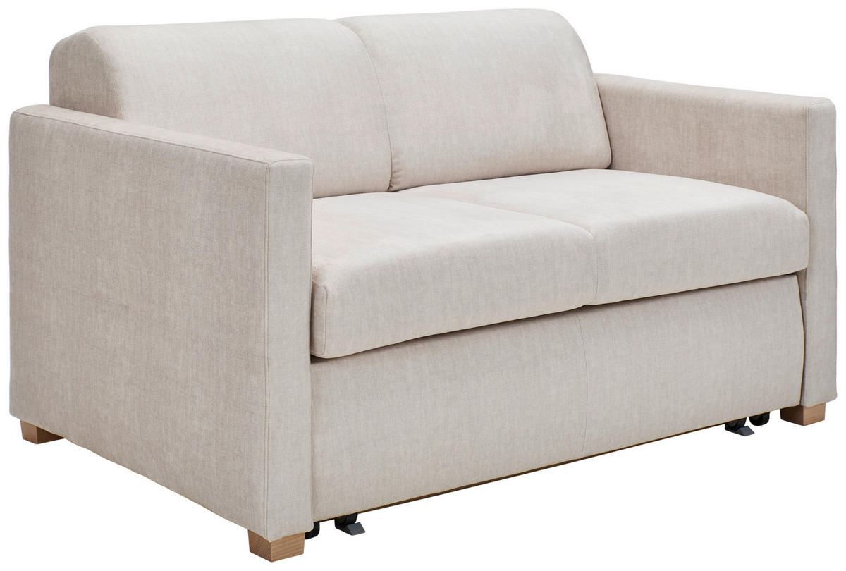SCHLAFSOFA in Flachgewebe Creme  - Buchefarben/Creme, Konventionell, Holz/Textil (144/81/97,5cm) - Carryhome