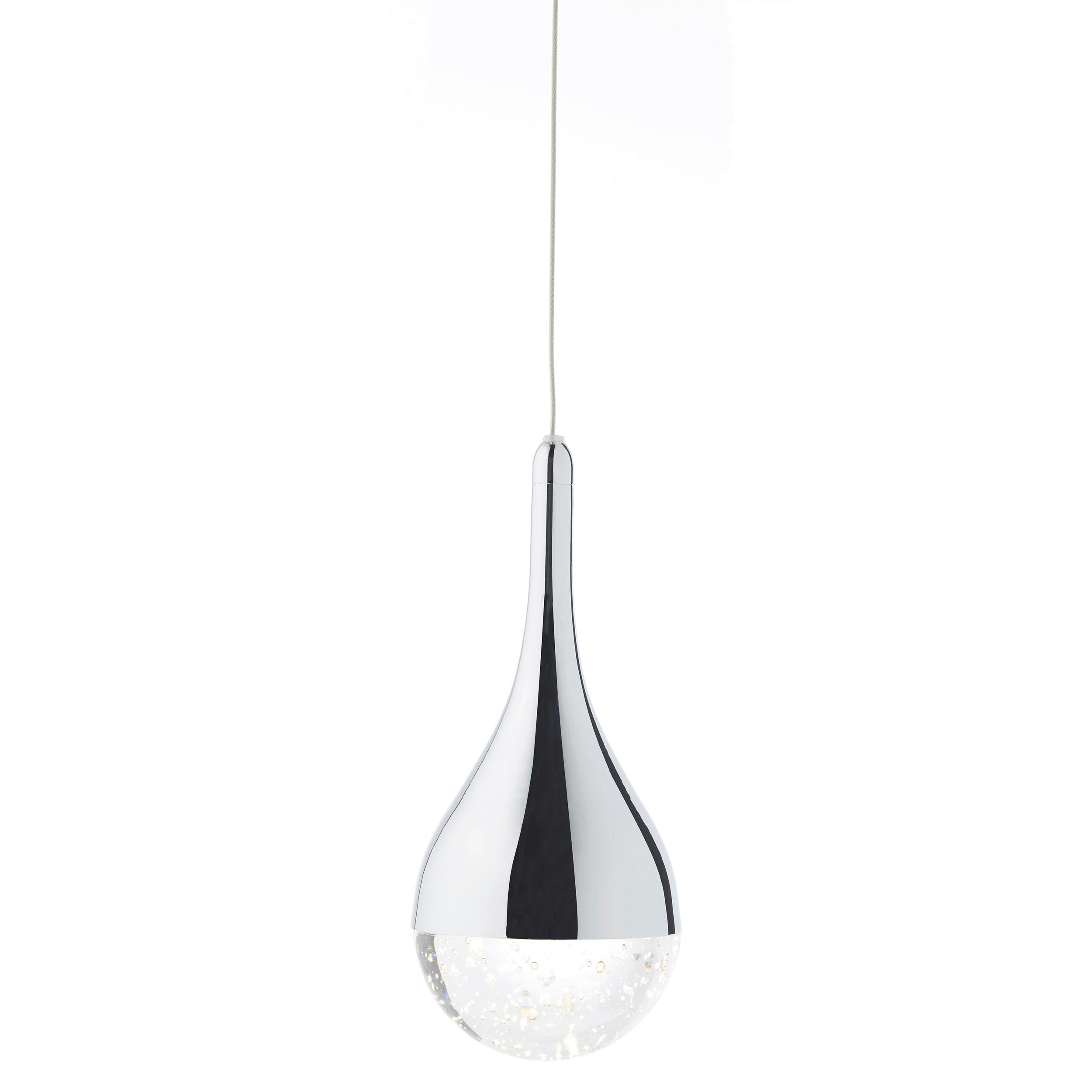 LED-HÄNGELEUCHTE Frizzante 26/143,5 cm   - Chromfarben, Design, Glas/Metall (26/143,5cm)
