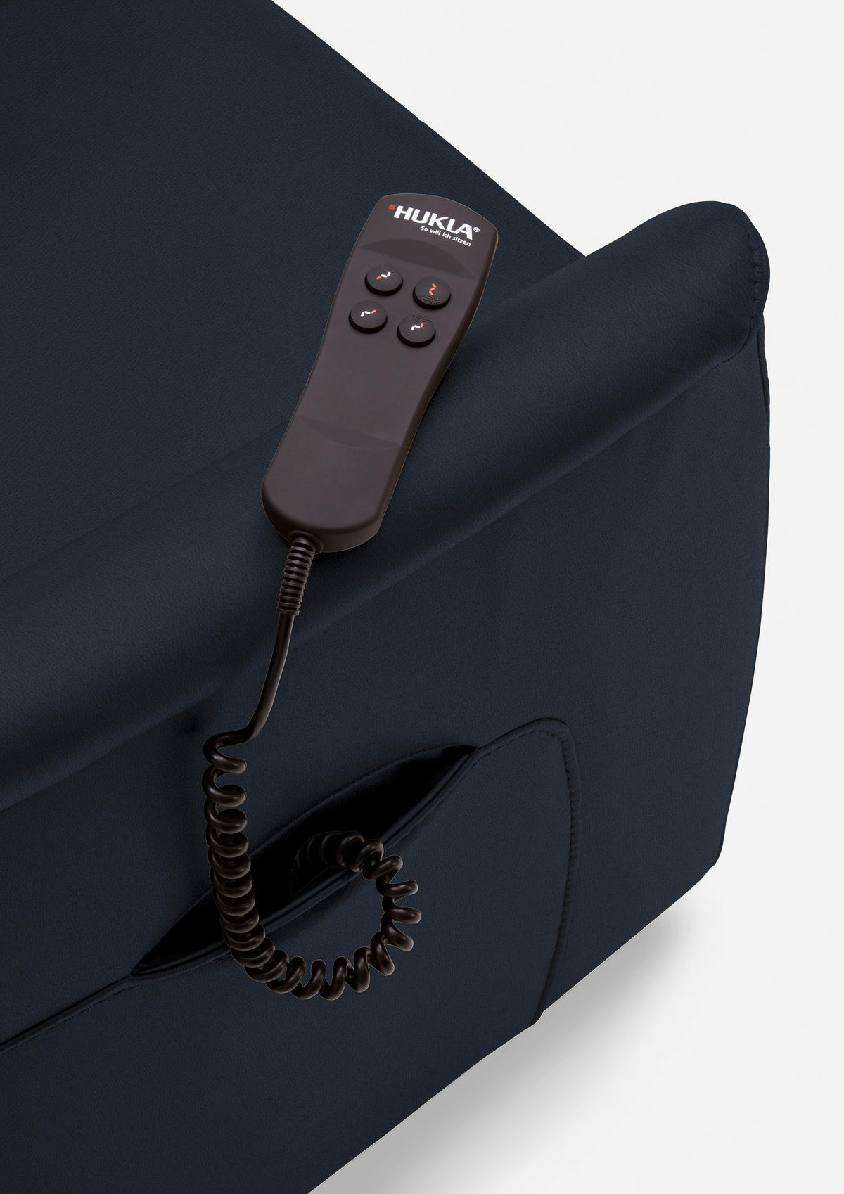 FERNSEHSESSEL Valdera  mit Relaxfunktion, Aufstehhilfe, Rücken echt Echtleder Dunkelblau  - Schwarz/Dunkelblau, KONVENTIONELL, Leder/Kunststoff (70/107/88cm) - Livetastic