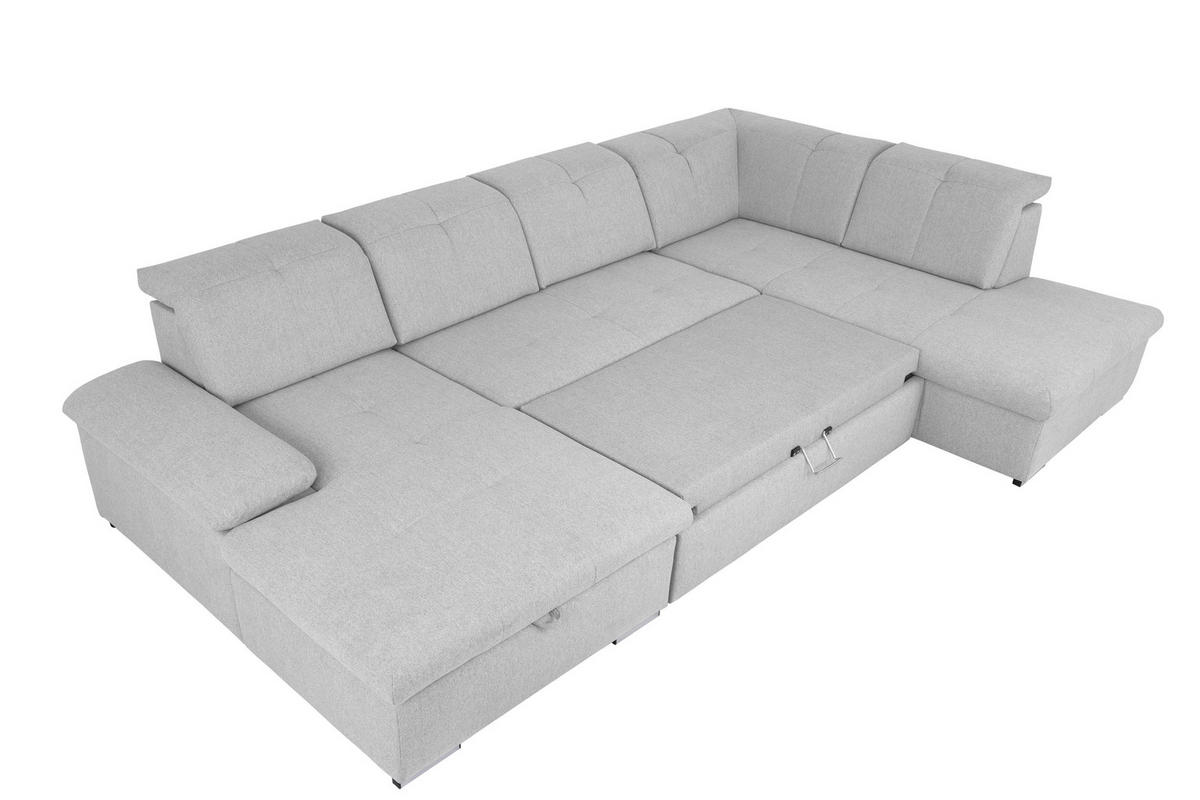WOHNLANDSCHAFT Hellgrau  - Hellgrau/Grau, Design, Textil/Metall (173/328/215cm) - MID.YOU