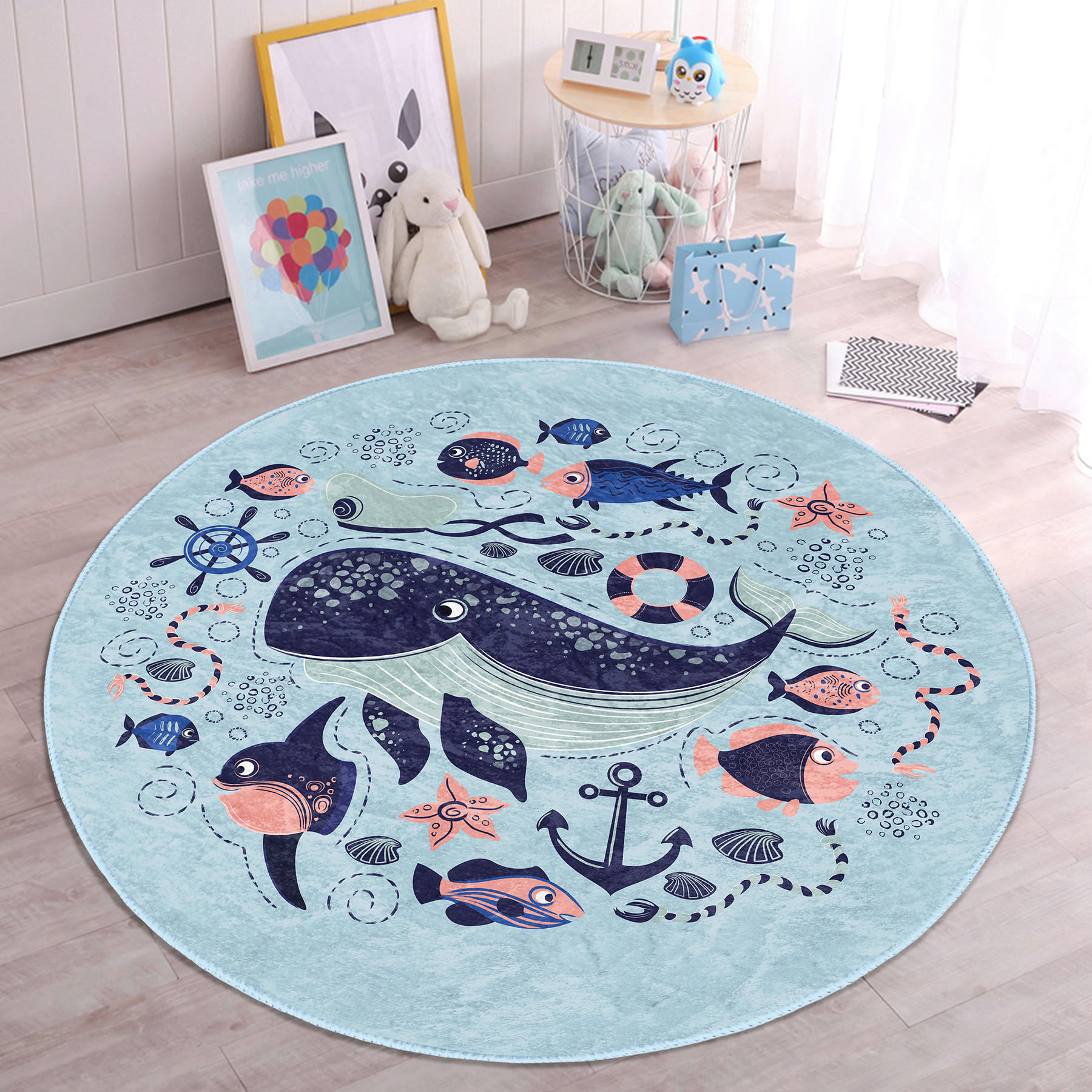 KINDERTEPPICH  Wohnzimmer 150/150 cm Multicolor rund  - Multicolor, Basics, Textil (150/150cm)
