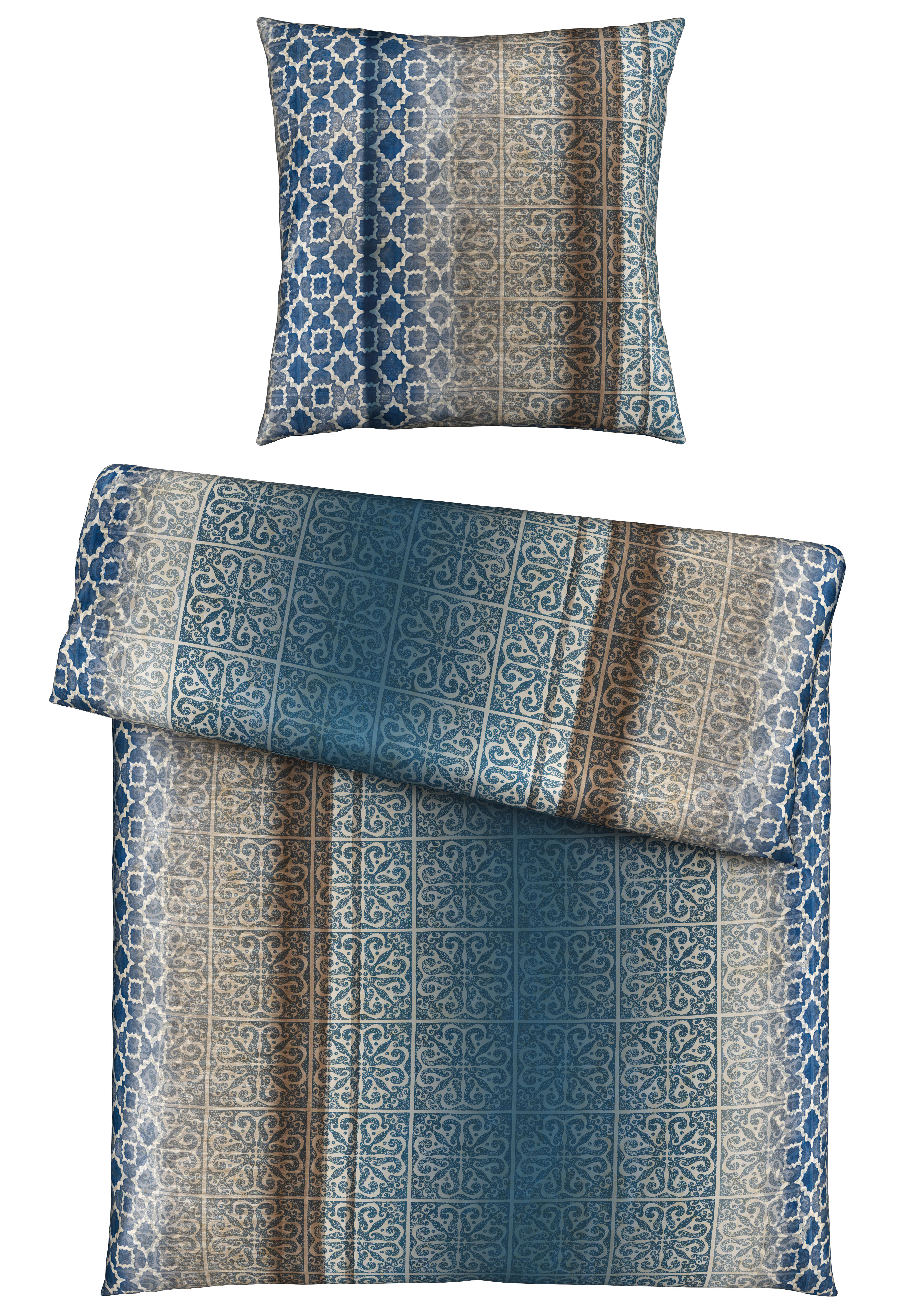 BETTWÄSCHE Satin  - Blau, KONVENTIONELL, Textil (155/220cm) - Esposa