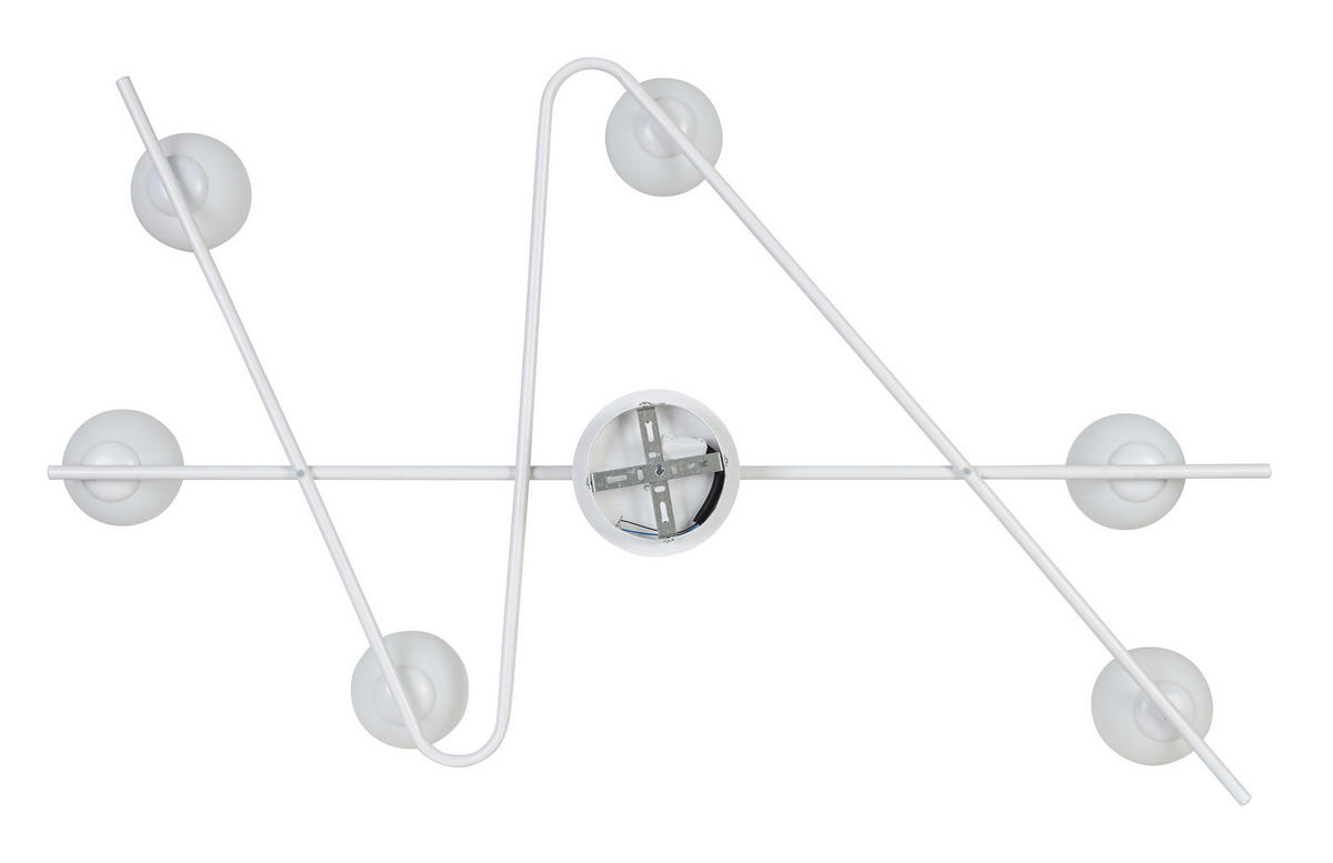 DECKENLEUCHTE 120/73,5/28 cm  - Weiß, Trend, Glas/Metall (120/73,5/28cm) - Collett's Monde
