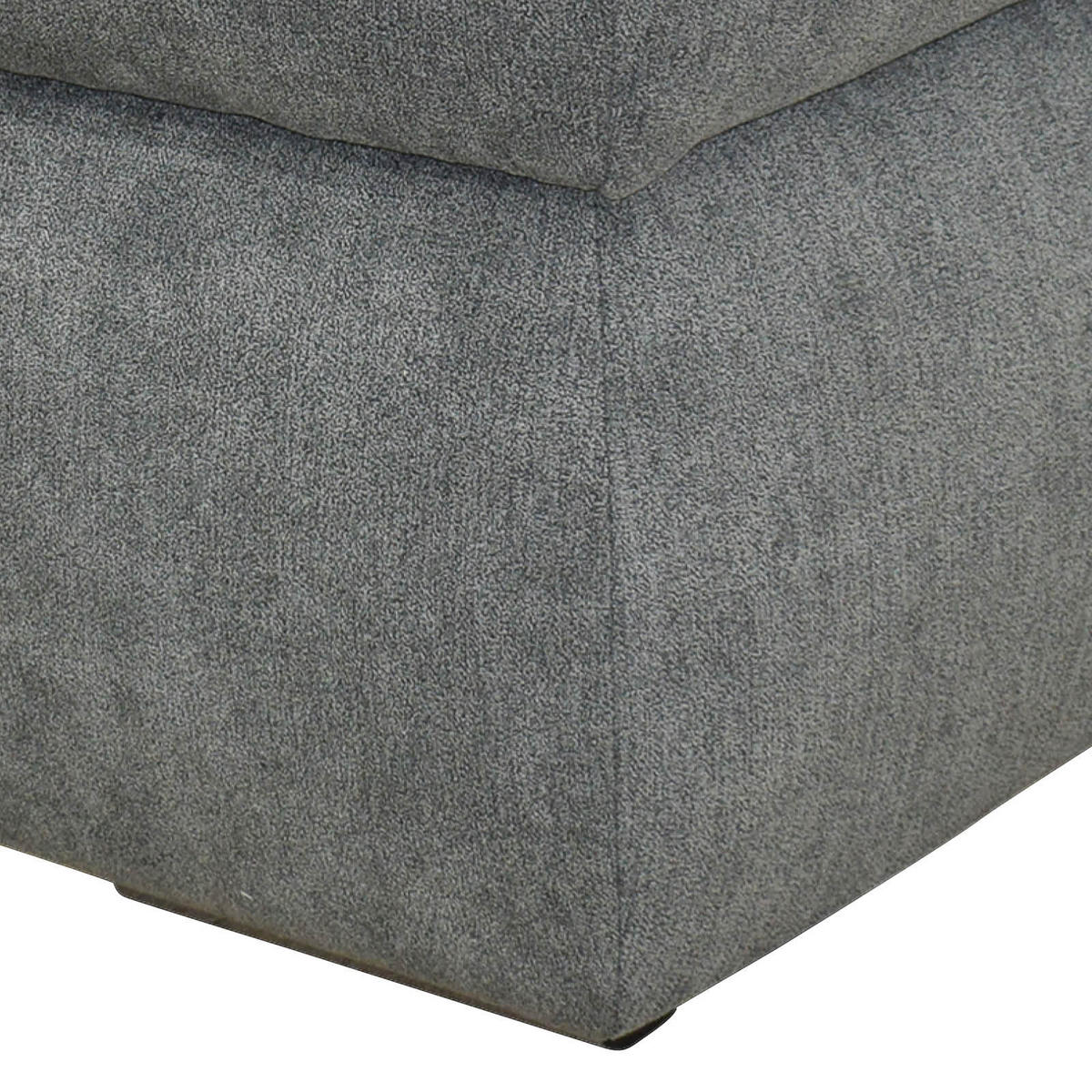HOCKER Mikrofaser Dunkelgrau  - Chromfarben/Dunkelgrau, KONVENTIONELL, Textil/Metall (136/64/43cm) - MID.YOU