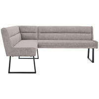 ECKBANK 159/217 cm Webstoff Hellgrau, Schwarz   - Hellgrau/Schwarz, Design, Textil/Metall (159/217cm) - Novel