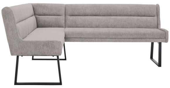 ECKBANK 159/237 cm Webstoff Schwarz, Hellgrau - Hellgrau/Schwarz, Design, Textil/Metall (159/237cm) - Novel