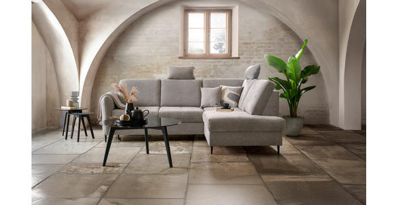 ECKSOFA  in Chenille Grau  241/184 cm  - Schwarz/Grau, MODERN, Holz/Textil (241/184cm) - Carryhome