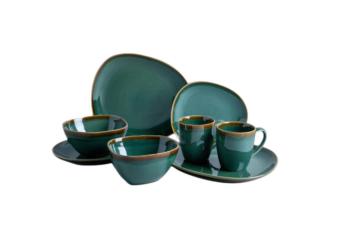 KOMBISERVICE Sintra 8-teilig  - Grün, KONVENTIONELL, Keramik - Van Well