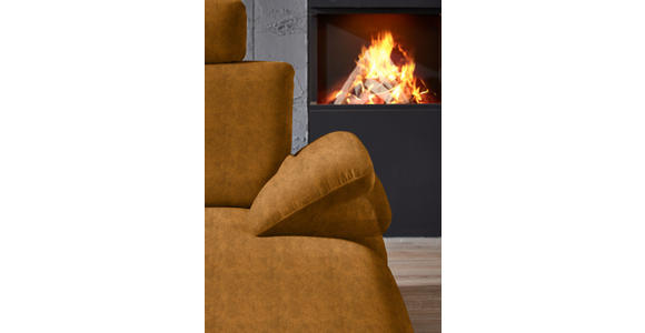 WOHNLANDSCHAFT in Velours Cognac - Cognac/Schwarz, Design, Textil/Metall (208/344/180cm) - Dieter Knoll