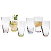 TRINKGLÄSERSET Viva Colori 6-teilig  - Blau/Gelb, Basics, Glas (350ml) - Novel