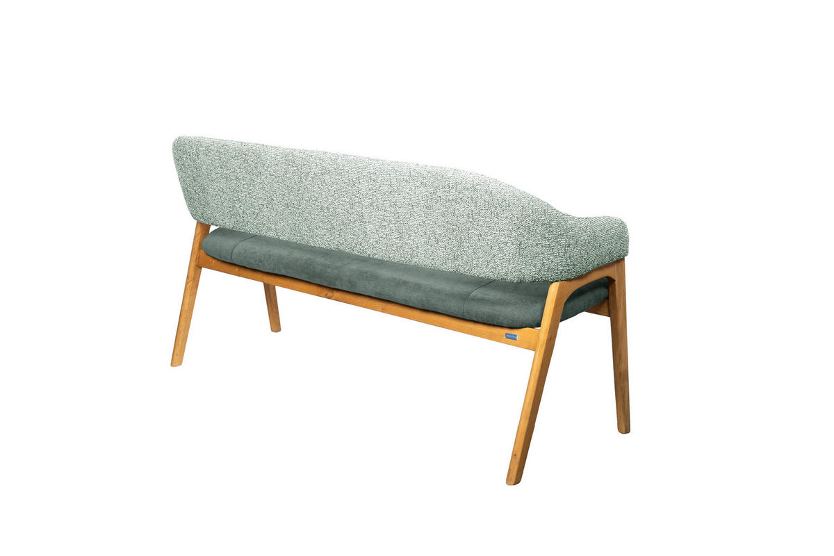 SITZBANK 168/84/56 cm Batist, Bouclé Grün Holz  - Eichefarben/Grün, KONVENTIONELL, Holz/Textil (168/84/56cm) - Linea Natura