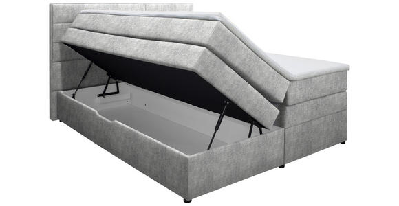 BOXSPRINGBETT 160/200 cm  in Silberfarben  - Wengefarben/Silberfarben, KONVENTIONELL, Holz/Textil (160/200cm) - Carryhome