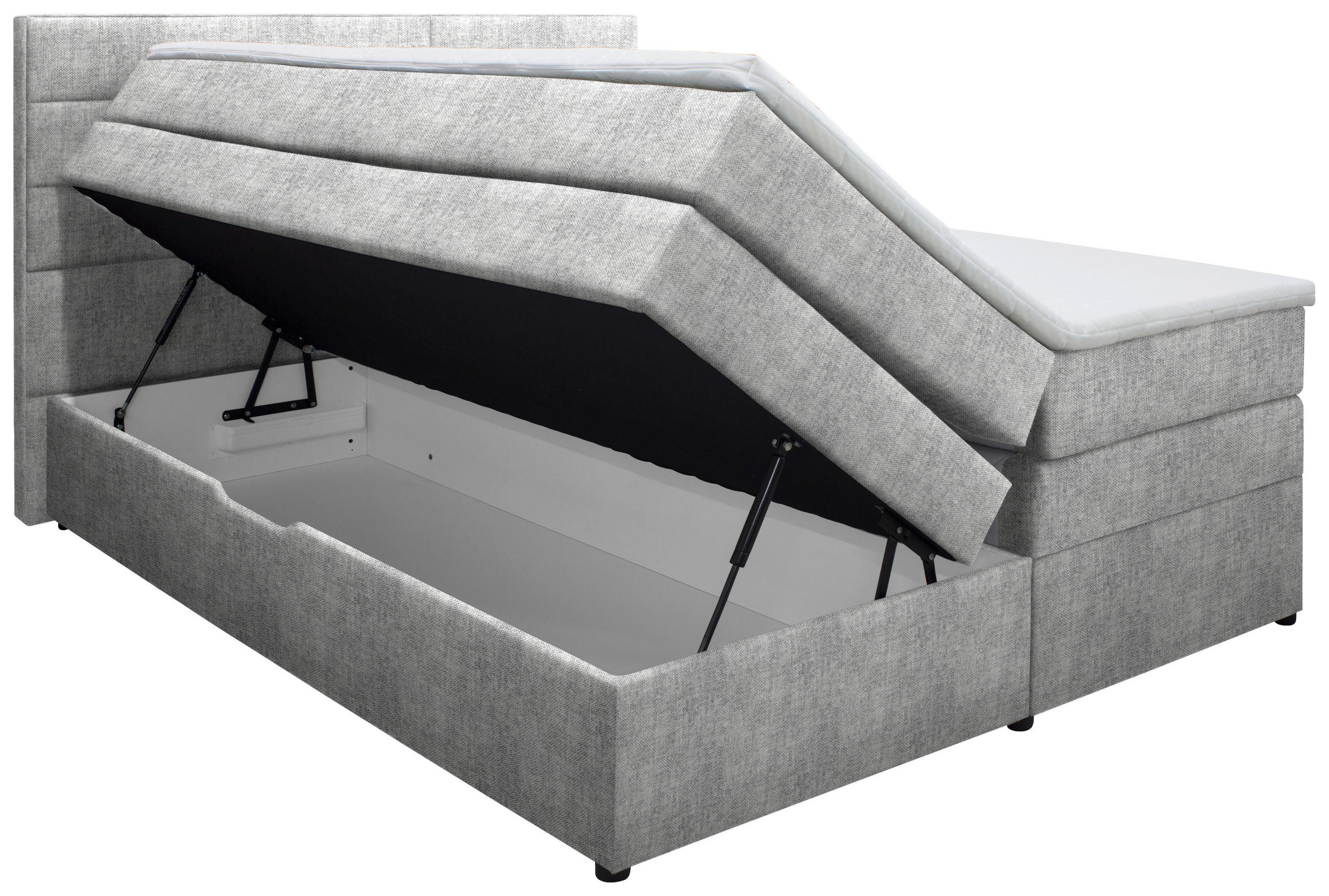BOXSPRINGBETT 160/200 cm  in Silberfarben  - Wengefarben/Silberfarben, Konventionell, Holz/Textil (160/200cm) - Carryhome