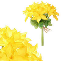 DEKORAČNÁ KYTICA 22 cm - oranžová/žltá, Basics, textil (22cm)