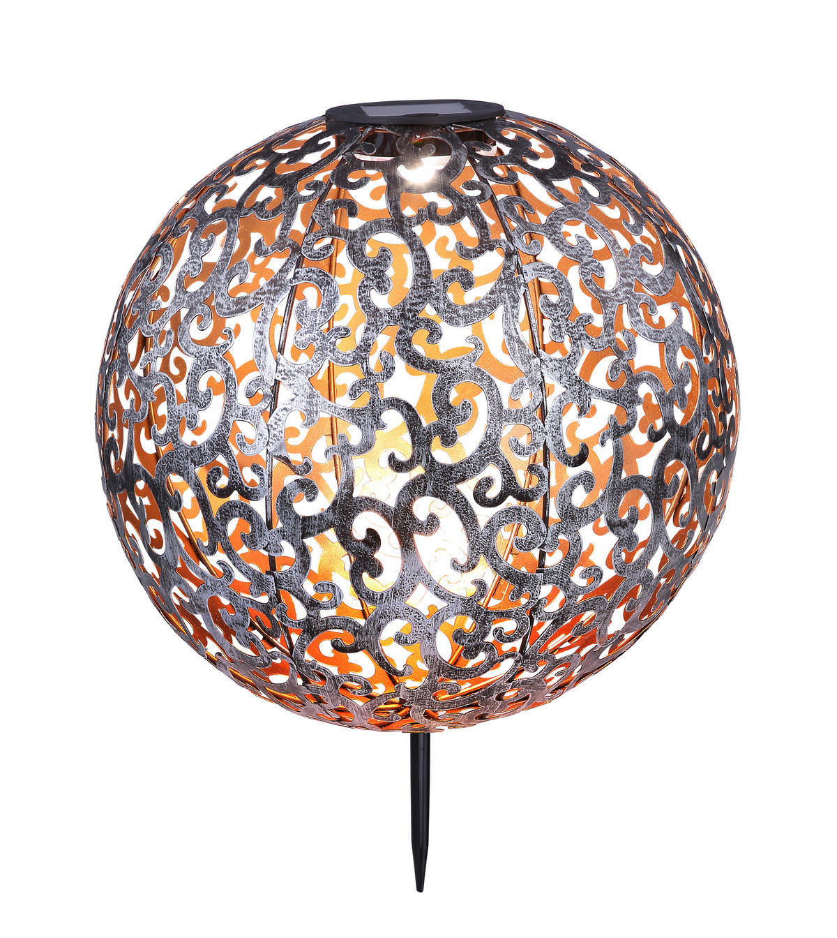 SVJETILJKA SOLARNA  - srebrne boje, Basics, metal (28,5/40cm) - Globo