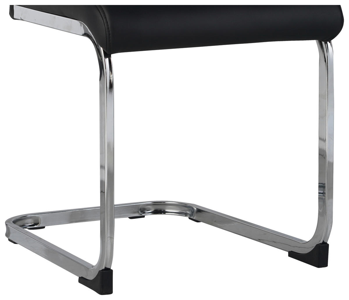 SCAUN CANTILEVER din metal, textil negru, culoare crom  - culoare crom/negru, Design, metal/textil (42/99/56cm) - P & B