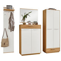 GARDEROBE 4-teilig  in 220/195/37 cm  - Eichefarben/Weiß, Design, Holz/Holzwerkstoff (220/195/37cm)
