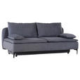 SCHLAFSOFA in Webstoff Dunkelgrau  - Dunkelgrau/Schwarz, Design, Textil/Metall (203/75/100cm) - Carryhome