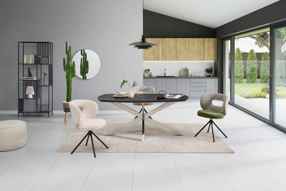 STOL ZA BLAGOVAONICU  crna  drvo, metal      - prirodne boje/crna, Moderno, drvo/metal (180/100/76cm) - MID.YOU