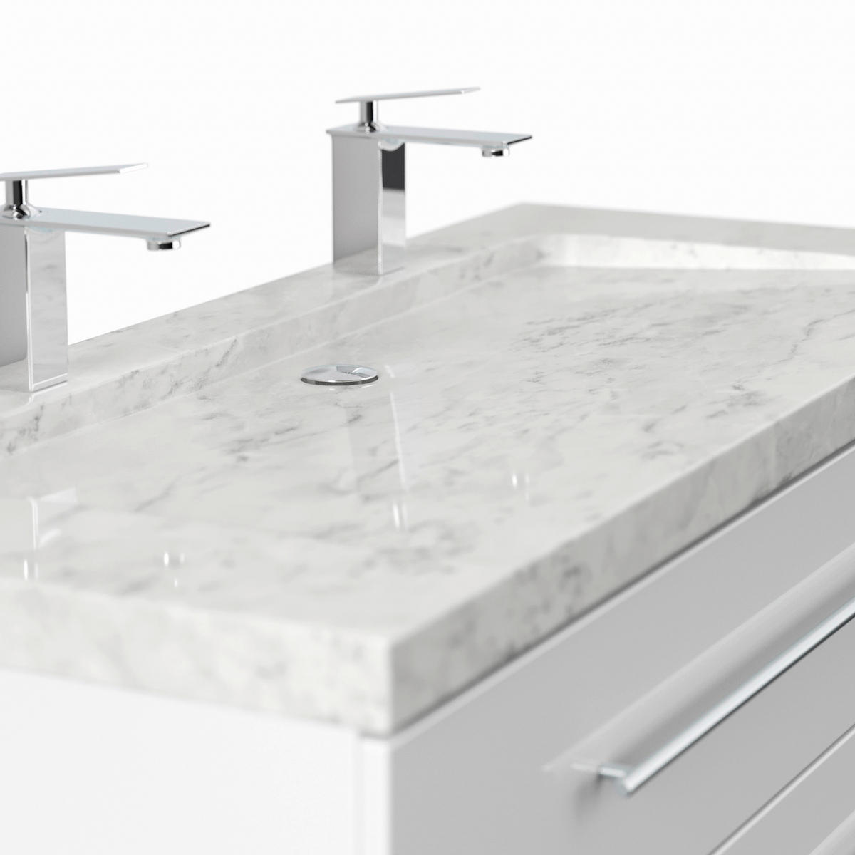 WASCHTISCHKOMBI 130 cm  - Weiß Hochglanz, Basics, Holzwerkstoff/Stein (130cm) - MID.YOU