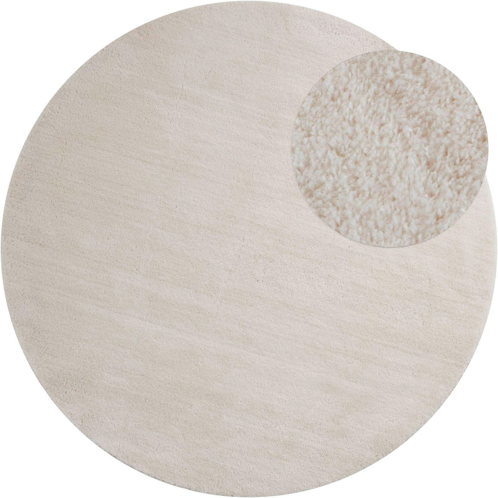 WEBTEPPICH Wohnzimmer 80 cm Fiona Creme rund  - Creme, KONVENTIONELL, Textil (80cm) - Novel