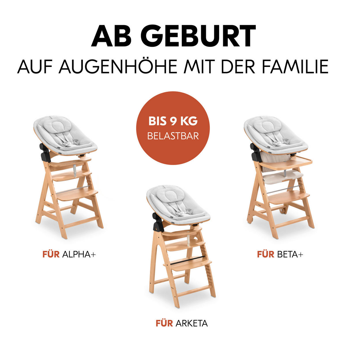 HOCHSTUHLLIEGE Highchair Bouncer Eco  - Buchefarben/Hellgrau, Basics, Holz/Textil (50/40/66cm) - Hauck